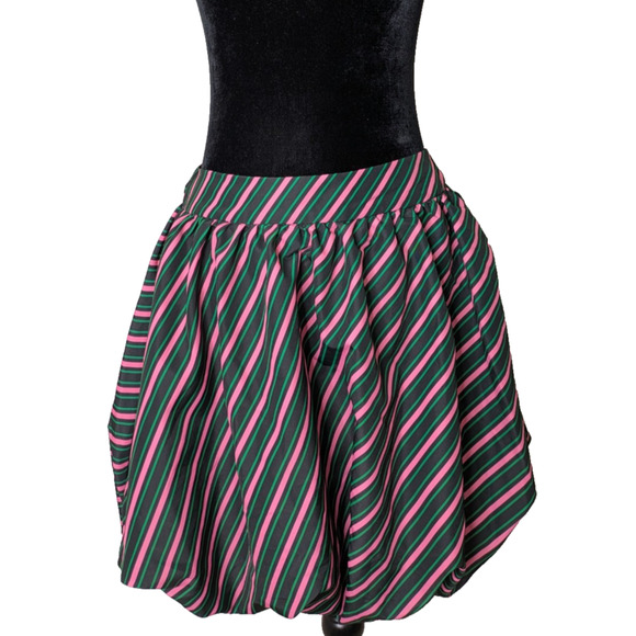 Wicked Dresses & Skirts - Adult Wicked Striped Bubble Graphic Mini Skirt Medium Green Pink Black